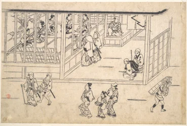 Straattafereel in Yoshiwara