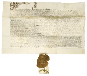 Document ondertekend door koningin Elizabeth I met koninklijk groot zegel, 1564