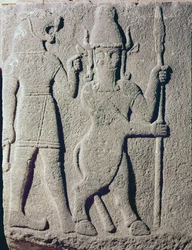 De Hettitische god Uomi, Karkemish, 11e-9e eeuw v.Chr.