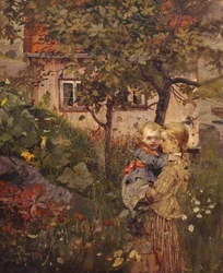 Kinderen in de tuin