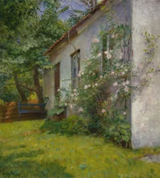 Huis met rozenstruik, Sandø