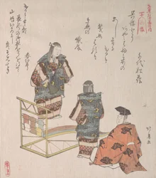 Scène uit de Noh-dans Kureha, 19e eeuw