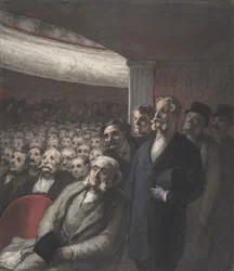 Een theaterpubliek, 19e eeuw