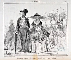Kunstwerk door Honore Daumier (1808-1879) Charivari uit 1855: Serie Actualites 