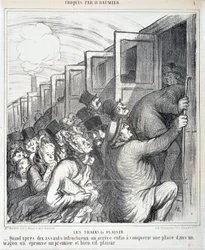 Werk van Honore Daumier (1808-1879). Charivari dateert uit 1864: Serie 