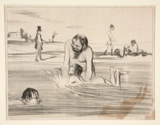 Hij is een echte kleine duivel, een ware dolfijn; hij is dol op water! Als men hem niet tegenhield... zou hij erin blijven. Plaat 8 uit de serie