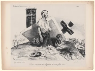 Het was werkelijk nauwelijks de moeite waard om ons daarvoor te laten doden! Plaat 524 uit het tijdschrift La Caricature