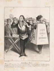 Caricaturana: Pl. 14, Robert Macaire Boekverkoper (Caricaturana: Pl. 14, Robert Macaire Libraire)