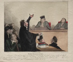 Caricaturana, plaat 44: Robert-Macaire, advocaat, 1837