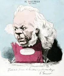 Cartoon door Honore Daumier (1808-1879), Franse graveur, schilder en beeldhouwer. Gravure door P. Bernais. Dim: 33x30cm. Arbaud Museum.