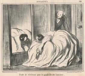 Studie van eerbied voor de quadrille van de lansiers