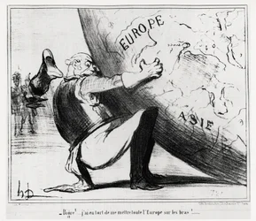 Duitsland: bigre!... ik had ongelijk om heel Europa op mijn handen te leggen. Illustratie door Honore Daumier, gepubliceerd in het nieuws, 