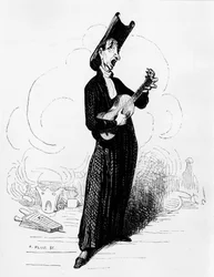 Humoristische tekening van Mathieu Joseph Bonaventure Orfila (1787-1853) (gravure)