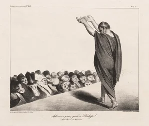 La Caricature, Pl. 454, Atheners Pas op voor Phillip!