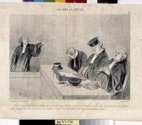 Het volk van justitie. Cartoon door Honore Daumier (1808-1879), uit de krant 