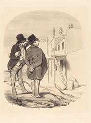 Twee mannen te midden van ruïnes