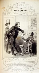 Illustraties over ideeën en legendes Philipon onder de titel Les Cent en Robert Macaire