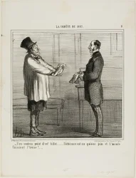 "- Ik wil je credits niet... de vervaldatum is 15 juni en de wereld zou op de 13e vergaan," plaat 2 uit La Cométe De 1857