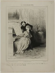 „- Als je eens wist hoe mooi je bent!... Doe alsof je speelt! - Hou ermee op.. DO - Je houdt niet van me!...SO - Ik zal altijd van jou zijn. ... MI”, plaat 6 uit Les Musiciens de Paris