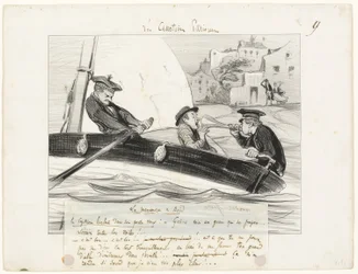 Een bootmanoeuvre, plaat negen uit Les Canotiers Parisiens