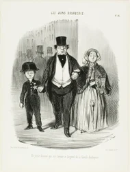 Een jonge man die de trots en de hoop is van de familie Badinguet, plaat 16 uit Les Bons Bourgeois