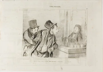 «Alles is betaald? En we hebben niemand beledigd... Dag», plaat 31 uit Types Parisiens