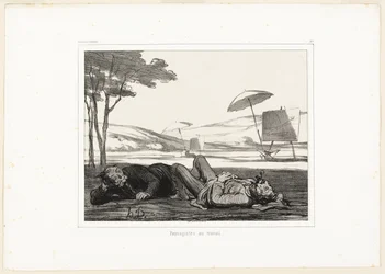 Landschapschilders aan het werk, plaat 309 uit Souvenirs d