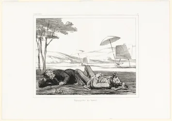 Landschapschilders aan het werk, plaat 309 uit Souvenirs d