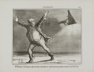 Monsieur Babinet besluit persoonlijk de zon uit te schakelen zodat zijn voorspellingen uitkomen, plaat 386 uit Actualités