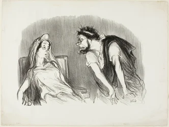 Oedipe. "- Toen mijn zwaard in zijn bloedende hart sneed - U beeft Madame - Toen viel de wereld uit elkaar," plaat tien uit Physionomies tragiques