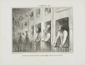 De straten van Parijs beginnen er elke avond zo uit te zien, plaat 7 uit La Cométe De 1857