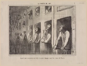 Aanzicht dat de straten van Parijs elke avond al beginnen te krijgen (De komeet van 1857, blad 7)
