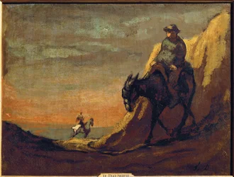 Don Quichote en Sancho Panza (schilderij op doek)