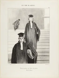Grote trap van het Paleis van Justitie, vooraanzicht, nummer 36 uit de serie De mensen van justitie