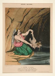 De doop van Achilles; uit Histoire Ancienne