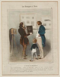Het portret in daguerreotypie. (De vreemdelingen in Parijs nr. 16), uit Le Charivari