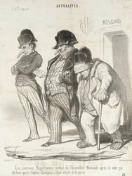 De napoleontische kranten verlaten de Nationale Vergadering na de stemming ...