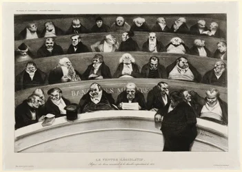 De Wetgevende Buik: Uitzicht op de Ministeriële Banken in de Impromptu Kamer van 1834