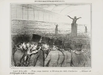 Zicht op de grote zaal, plaat 1 uit Souvenir Du Grand Festival Des Orphéonistes
