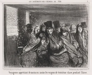 Reizigers die de wagons van de derde klasse steeds minder waarderen...