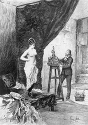 Illustratie door Georges Cain voor Cousin Bette, roman van Honore de Balzac uit de collectie Human Comedy, gepubliceerd in 1900, Parijs