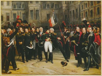 Napoleon neemt afscheid van de Keizerlijke Garde in Fontainebleau ...