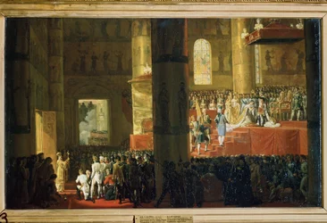 De kroning van keizerin Maria Fjodorovna op 5 april 1797. 60 x 95 cm. Franse kunst uit de 19e eeuw. Russisch Staatsmuseum, Sa