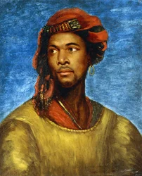 Portret van een Moor met een rode tulband