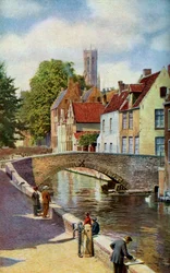 Brug en Groene Kade, Brugge, België, c1924