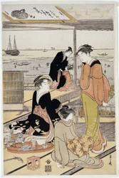 Theehuis aan de Shinagawa baai