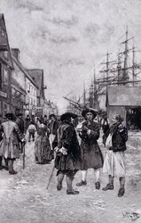 Langs de Waterkant in Oud New York, illustratie uit 