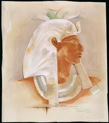 Hoofd van koningin Makare Hatshepsut (ca. 1503-1482 v.Chr.)