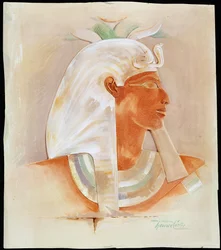 Hoofd van de oude Egyptische koningin Makare Hatshepsut