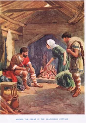 Alfred de Grote in het Huisje van de Veehouder, illustratie uit 